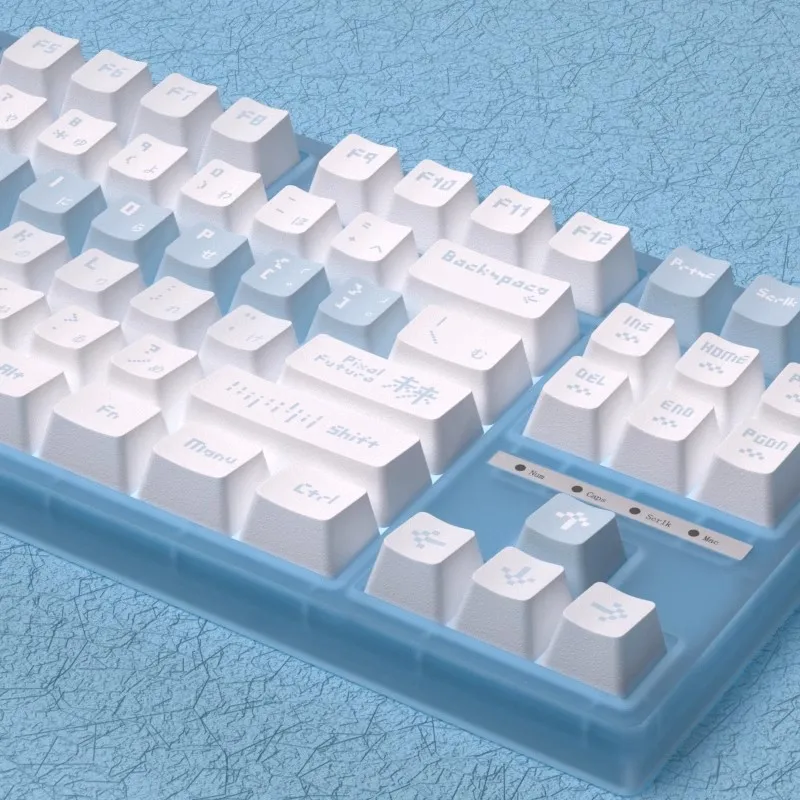 Anime dos Desenhos Animados Anime Gaming Key Caps Oem Perfil Keycap para Teclado Interruptor mx Snow Miku Pbt Sublimação de Tintura 125 Teclas por Conjunto - Imagem 4