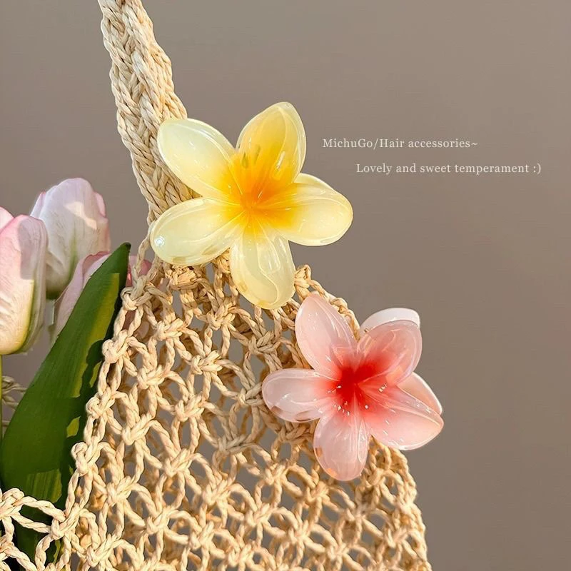 Hair Accessories Multicolour Gradient Flower Set Beach Style Hairpins Flower Claw Clips Summer Hawaiian Style