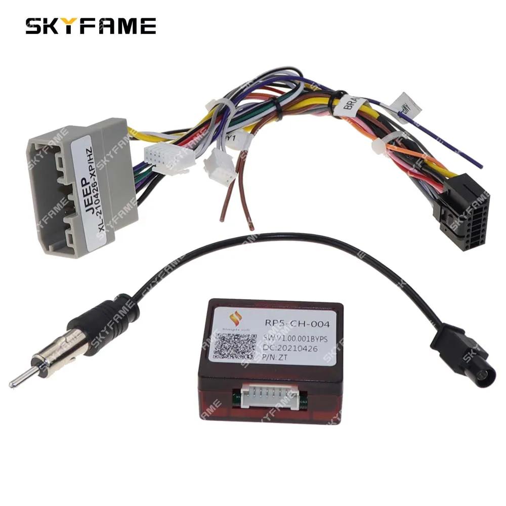 SKYFAME Car Wire Harness Adapter Canbus Box For Jeep Wrangler Cherokee Compass Grand Patriot Dodge Caliber Voyager RP5-CH-004