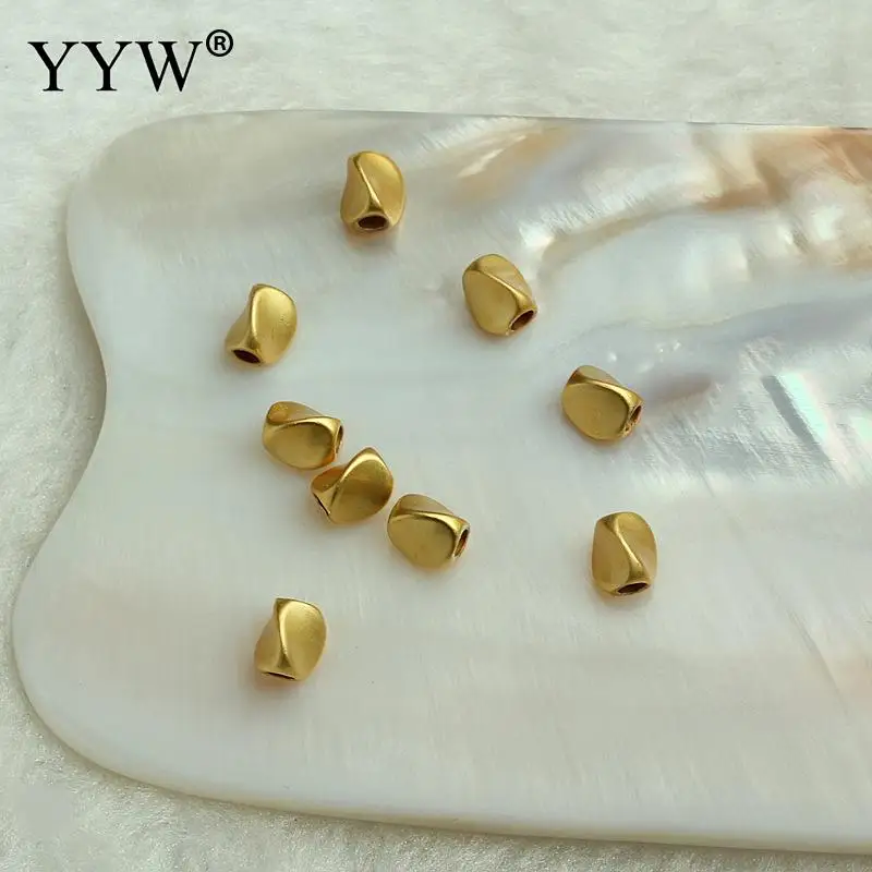 30pcs 18k Gold Color Brass Rregular Spacer Beads 5mm 6mm Loose Spacer Bracelet Beads Crafts Beads Jewelry Making Accessories