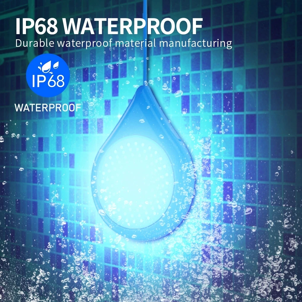 

RGB Underwater Lights IP67 Magnetic Suction Swimming Pool Light 25W Mobile APP Control No Punching Install Pool Party Decoration