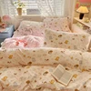 Sweet Vintage Floral Ruffle Cute Ruffles Bedding Set Twin Single Double Queen Soft Duvet Cover Bed Sheet Pillowcases 4Pcs 2
