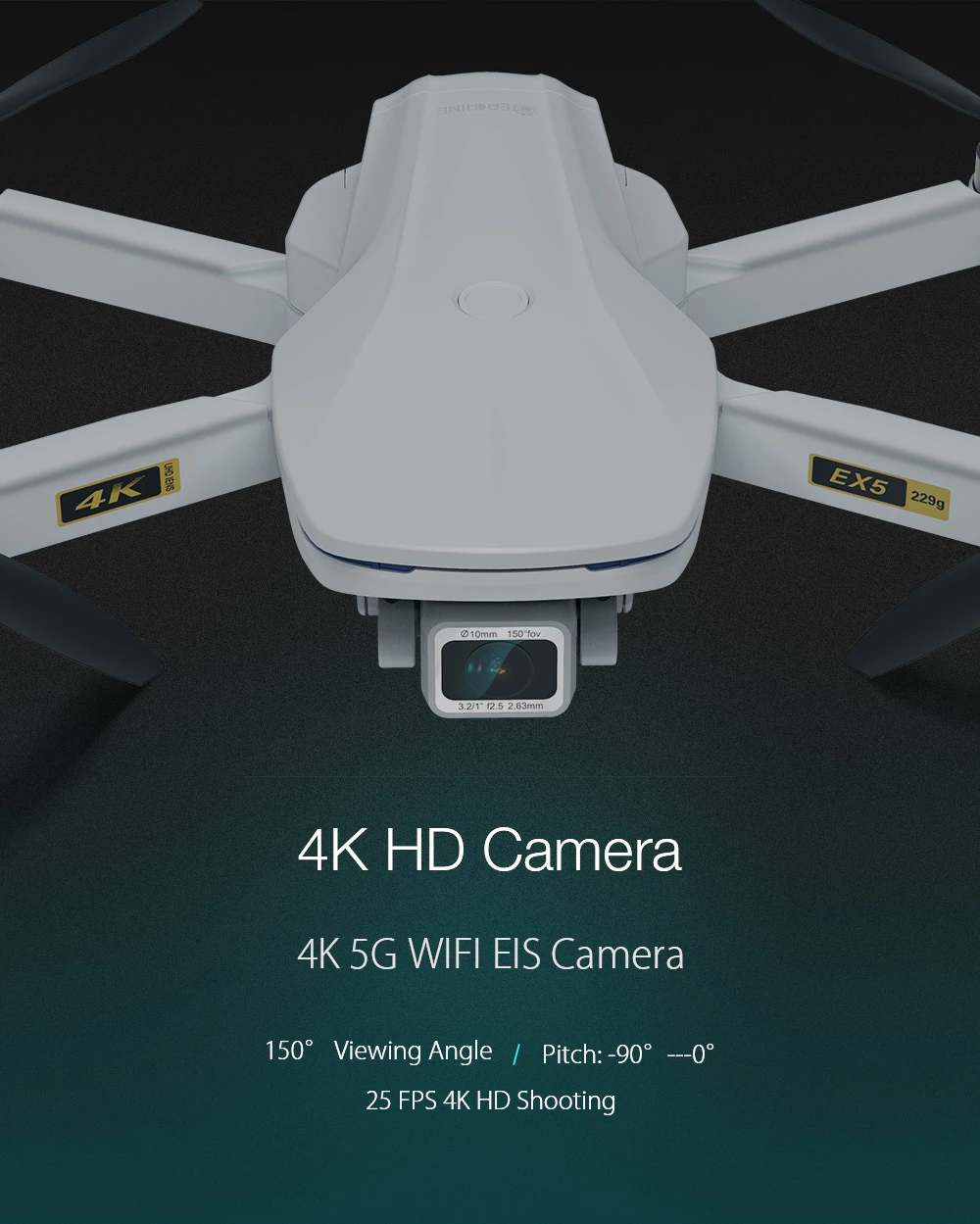 Eachine EX5 5G WIFI 1KM FPV GPS With 4K HD Camera Servo