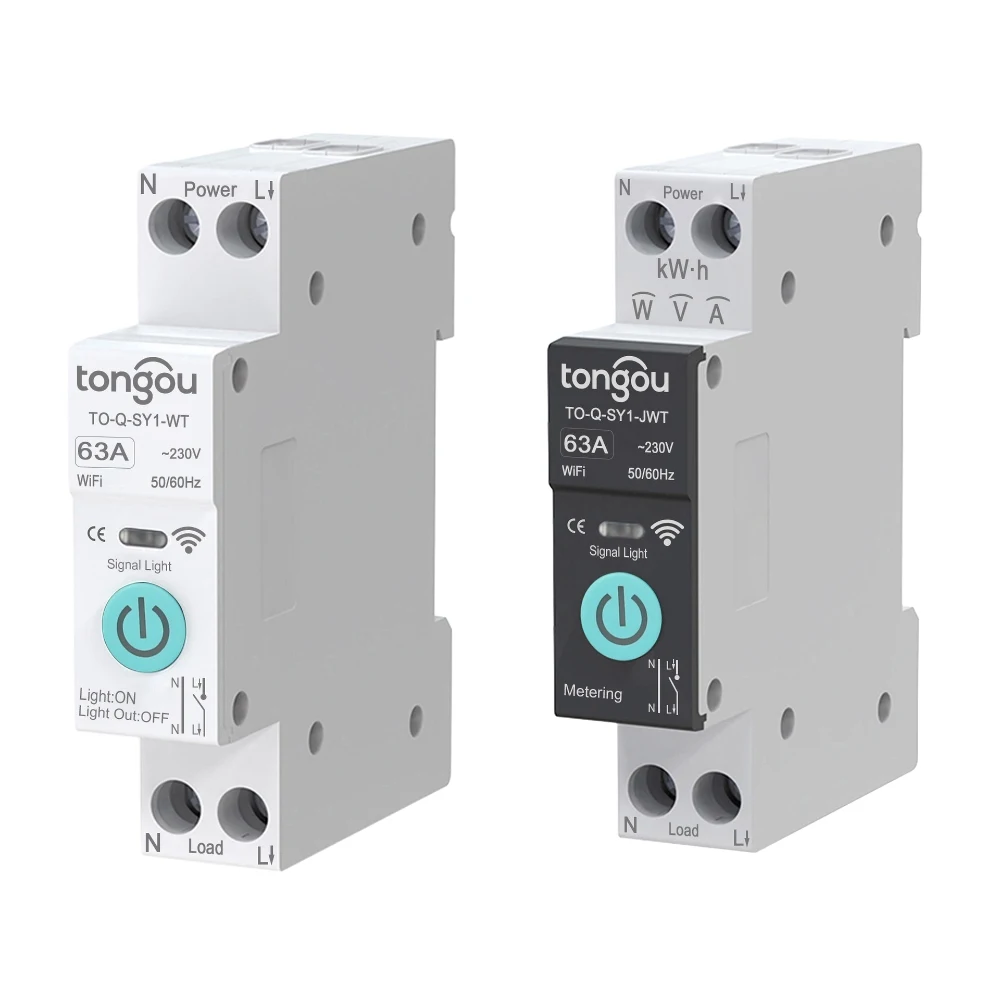 TUYA Wifi Smart Circuit Breaker 1P 6A 10A 16A 20A 25A 32A 40 50 63A Wireless Remote Control WiFi Switch--With/without Metering circuit breaker smart switch