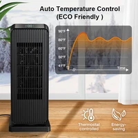 KCvents PTC Ceramic Heater Fan Indoor Space Mute Heater With Adjustable Thermostat LED Display Remote Control 2