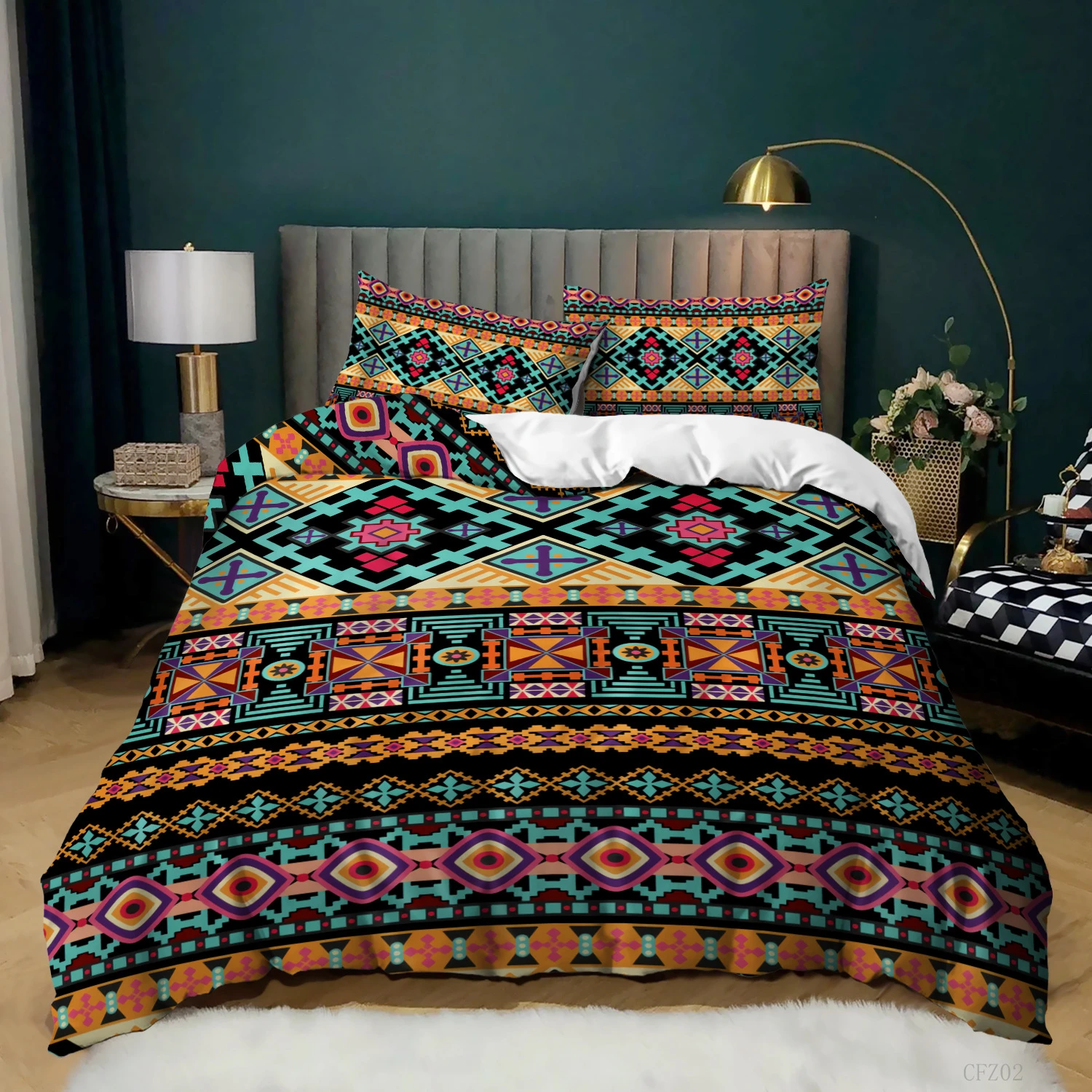 strand Bel terug maximaal Boho Dekbedovertrek Gestreepte Etnische Beddengoed Land Stijl Dekbed Cover  Kleurrijke Marokkaanse Zuidwestelijke Indiase Tribale Beddengoed Koning| |  - AliExpress