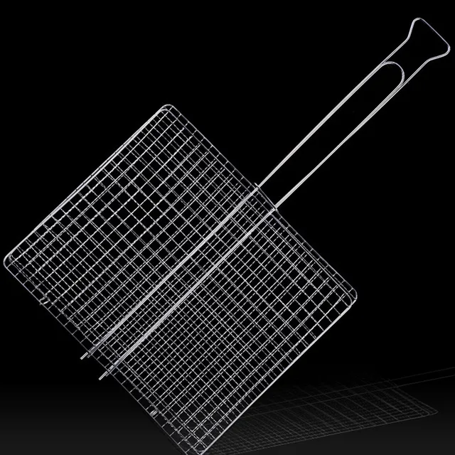 Rozsdamentes Acél Nem Bot Bbq Grill Borító Dupla Rétegű Nettó Grillezett Klip Halhús Kemping Piknik Élelmiszertartók Háló - Image 3