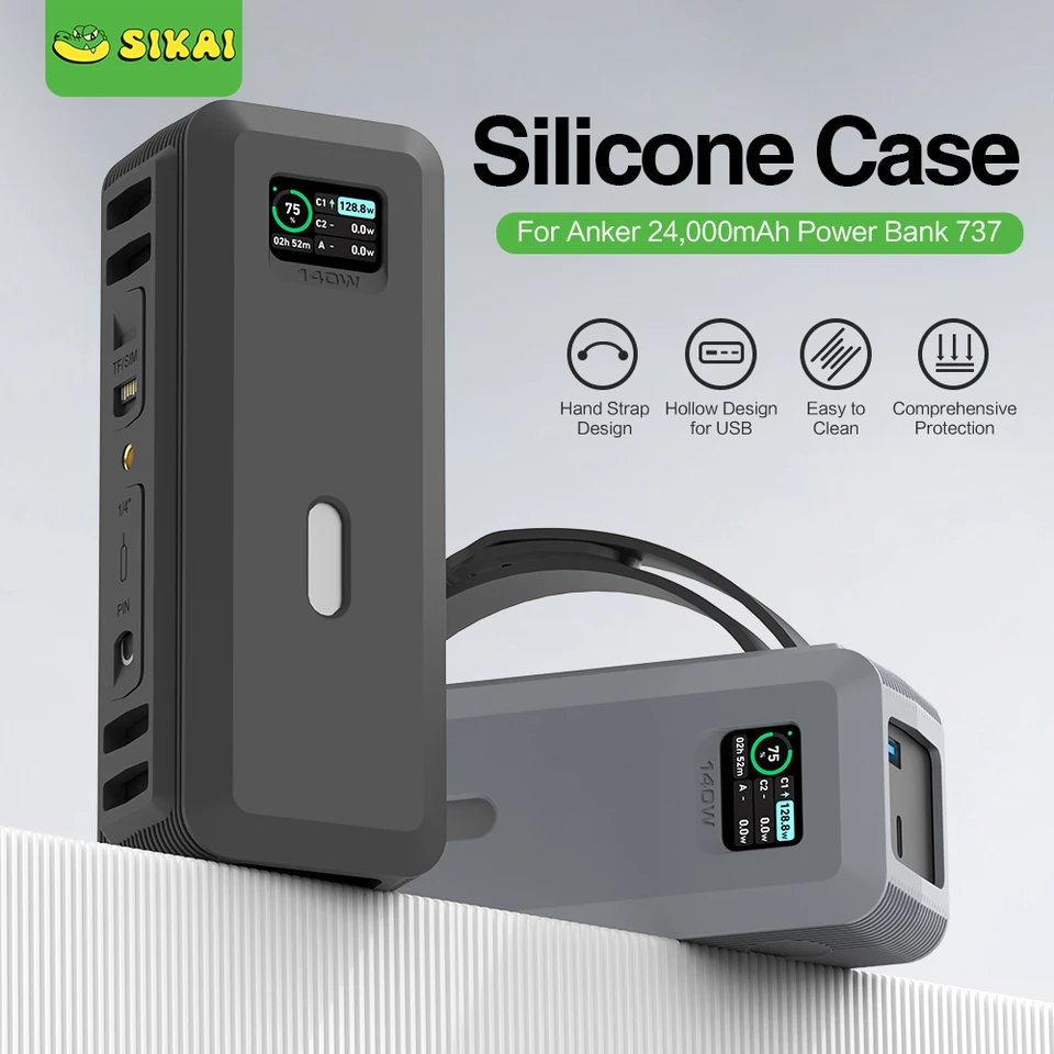 Silicone Case for Anker 737 Power Bank 140W 24000mAh PowerCore TF