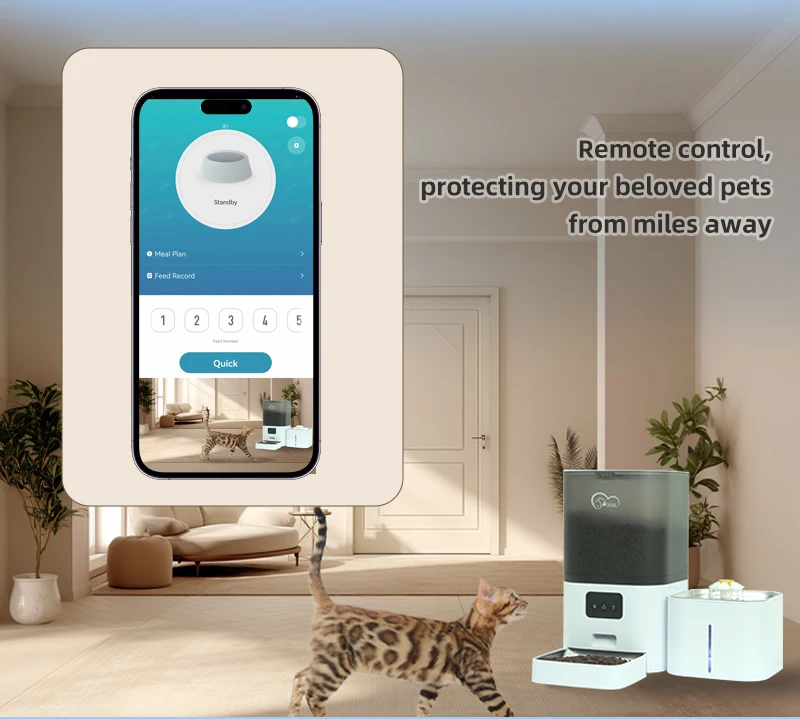 Smart Automatic Pet Feeder And Water Fountain With Wifi App Control_voghion.com
