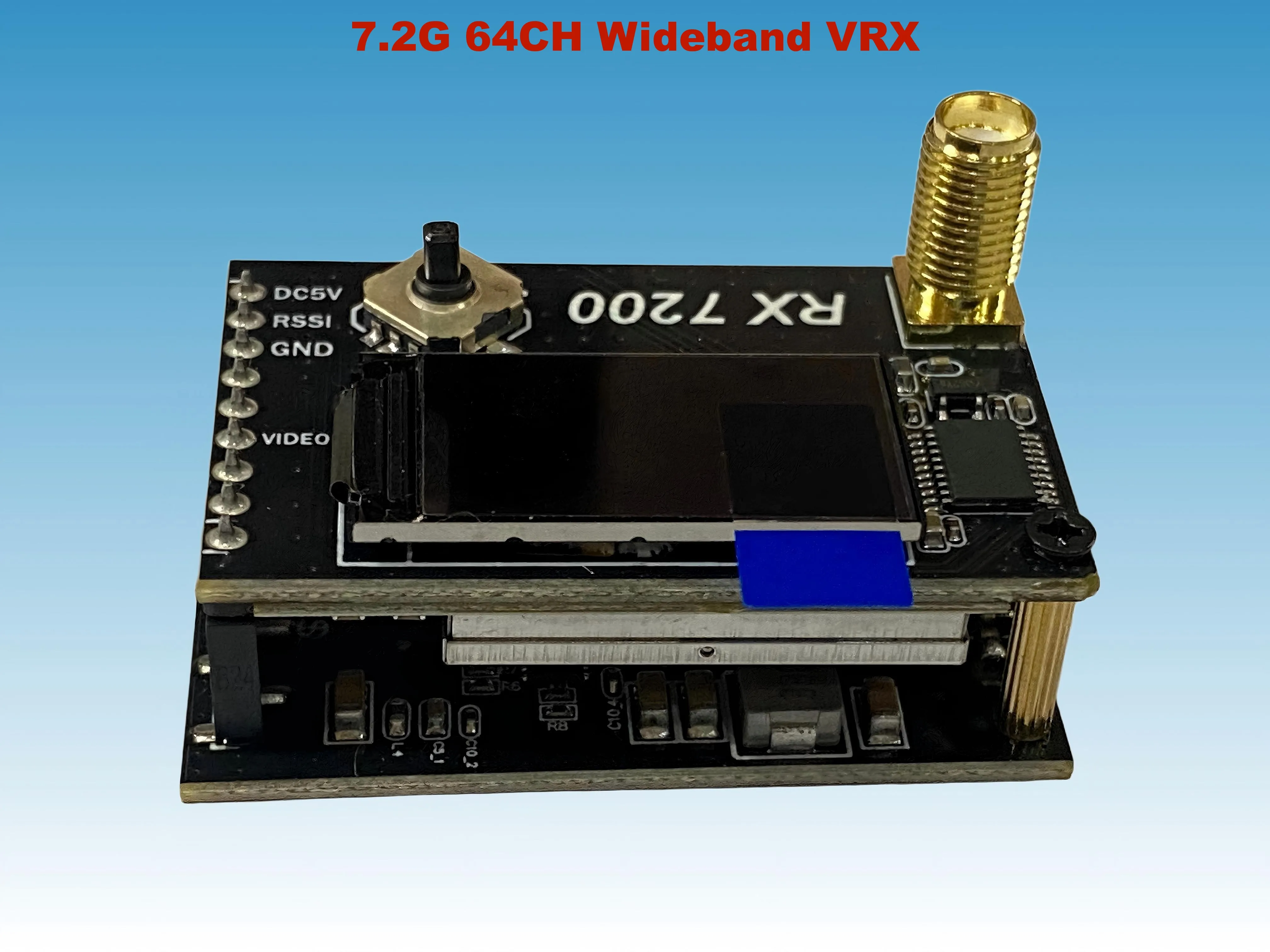 Récepteur FPV 7.2G 64CH VRX - Haute sensibilité - Entrée 7-36V