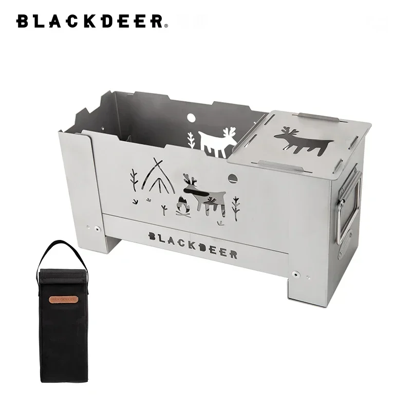 

BLACK-DEER Outdoor titanium Windproof Wood Stove Furnace Portable Picnic Stove Cooking Camping Burner Barbecue grill BBQ 1kg