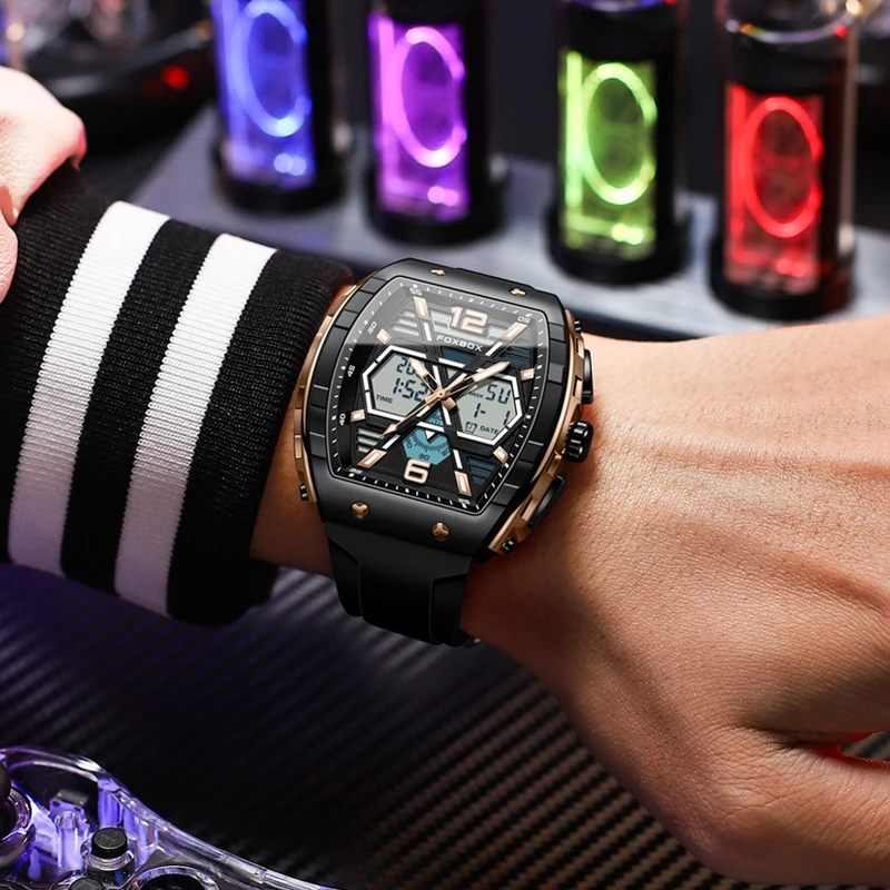 Lige Mens Watch Fashion Outdoor Sport Calendar Quartz Watches Men Dual Display Waterproof Man Watch Digital Chronograph Clock, Alina Gadgets