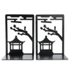 2pcs Chinese Style Gazebo Book End Metal Heavy Duty Bookends for Book Lovers Organising Desktop Home Office Iron Bookends 5