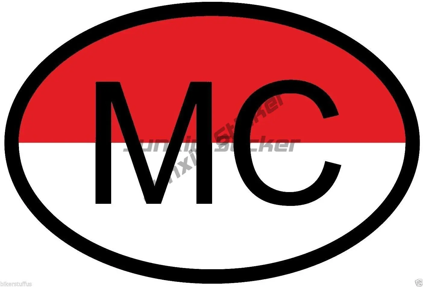 Monacan Coat of Arms and Flag Oval Sticker for Bumper, Laptop, and More