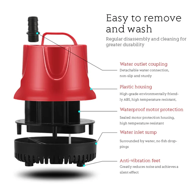 Vízszivattyú Mini Automatikus Merülő Szivattyú Néma Piszkos Vízátviteli Gép A Haltartály Úszómedencéhez 45W