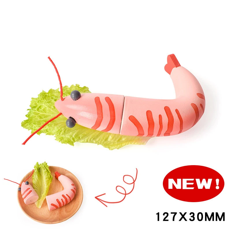 1PC Wood Pretend Play Cutting Toy Vegetable Fish Meat Food Toys Simulation Kitchen Toys Learning Education for Children Gift