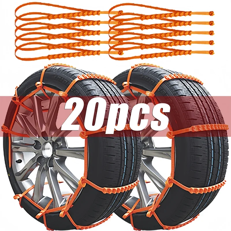 10/20pcs Car Tire Chain Nylon Tire Chain Universal Suv Truck Auto Wheel Anti-slip Security Adjustable Snow for Safe