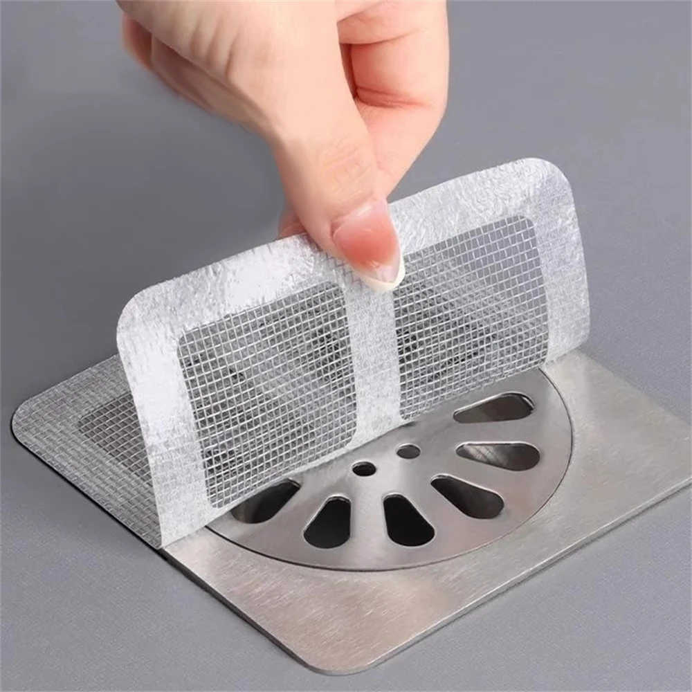 6pcs Drain Filter Hair Catcher Sticker Disposable Shower Hair Stopper Durable Mesh Floor Sink Filter floor drain filter