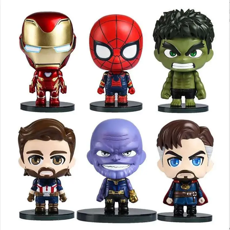 

Disney Marvel Action Figure Spiderman Hulk Kids Toys Anime Model Iron Man Thor Kids Cake Decoration Figure Doll Gift Toy Kids