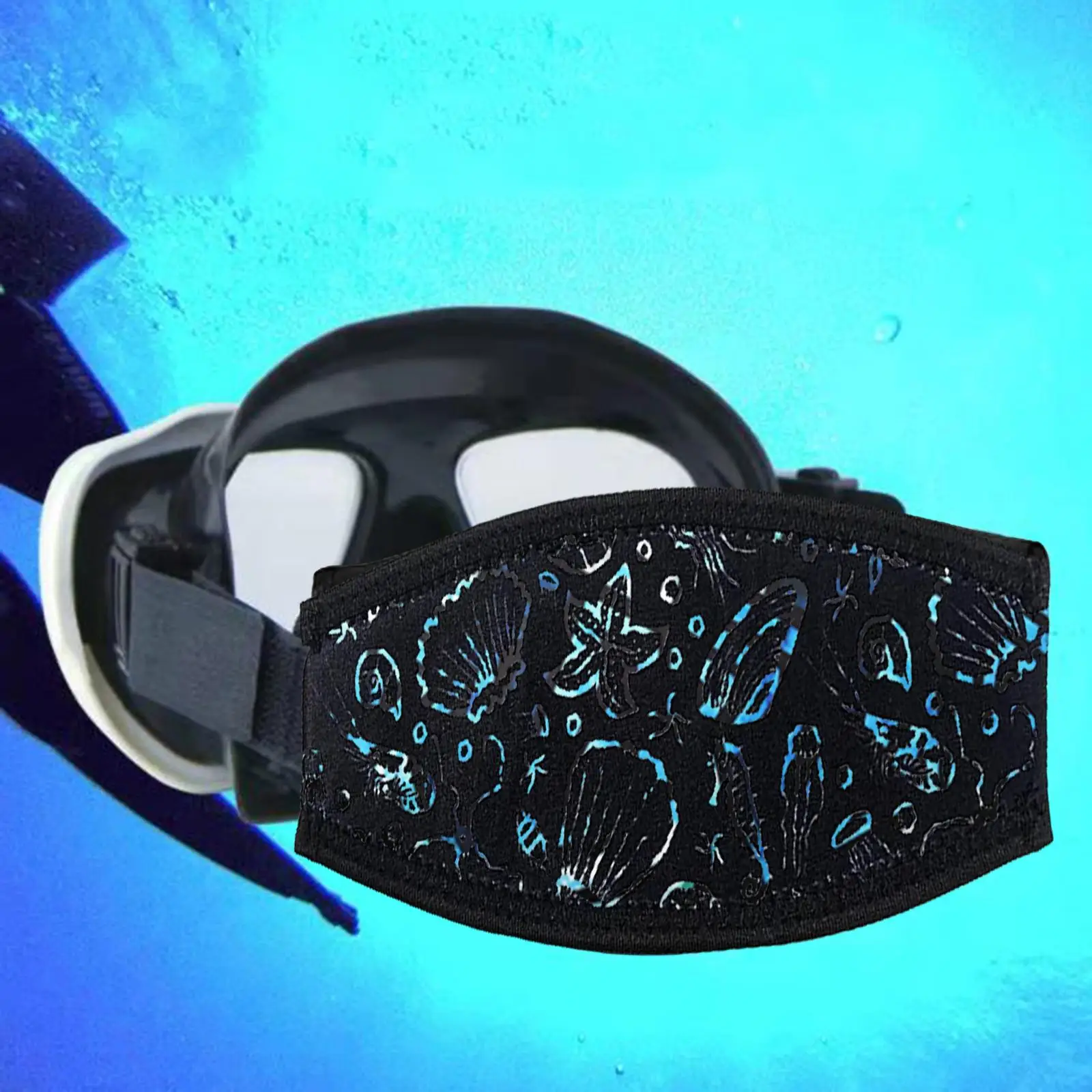 Dive and Snorkel Mask Strap Sewn Edges Waterproof Sports Accessories Measure 7.9x3.5inch Durable Scuba Mask Strap diving mask,snorkeling diving mask,diving mask strap cover