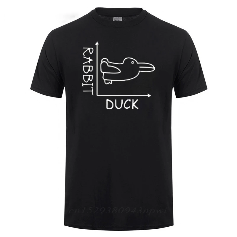 

2024 Cool And Trendy Hot Selling Duck Rabbit Fun Math T Shirt Father's Day Present Birthday Gift For Men Funny Adult T-Shirt