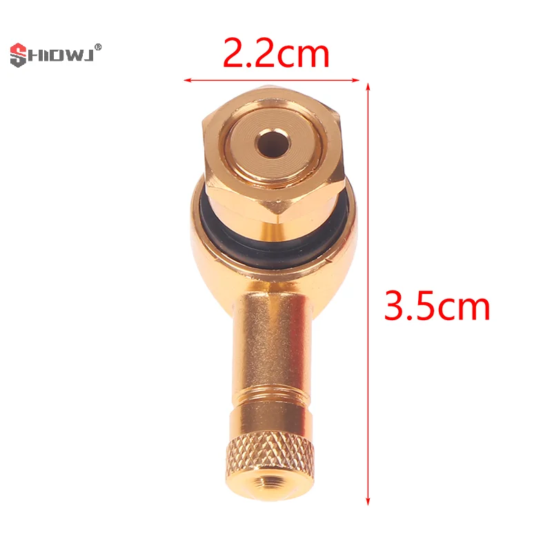 2Pcs/Set Aluminum Alloy Valve Motorcycle Valve Stems Rim 90 Degree Angle Motorcycle Tire Tubeless Caps Rim Wheel Parts