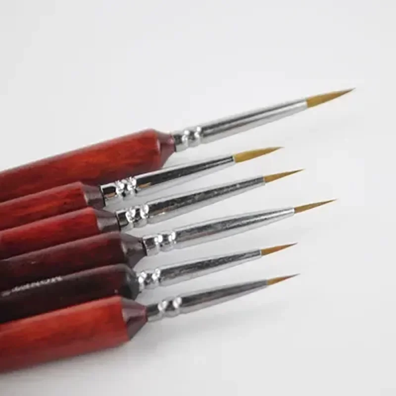 6pieces /lot 000#~3# Model DIY Pen Pointed Painting Brush Outline Pen Combo for Assembly Model Building Military Tool
