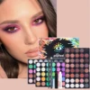 Makeup Box Set, Cosmetic Gift Box Eyeshadow Eyeliner Eyebrow Pen Lipstick Lip Gloss Primer Foundation Loose Powder Brushes Puff 4