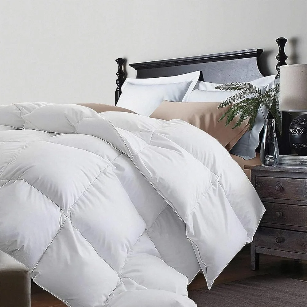 

White Feather Goose Down Comforter-All Season Warmth Double Bed Quilt Twin Quilts for Bed Duvets Four Seasons Bedding Home
