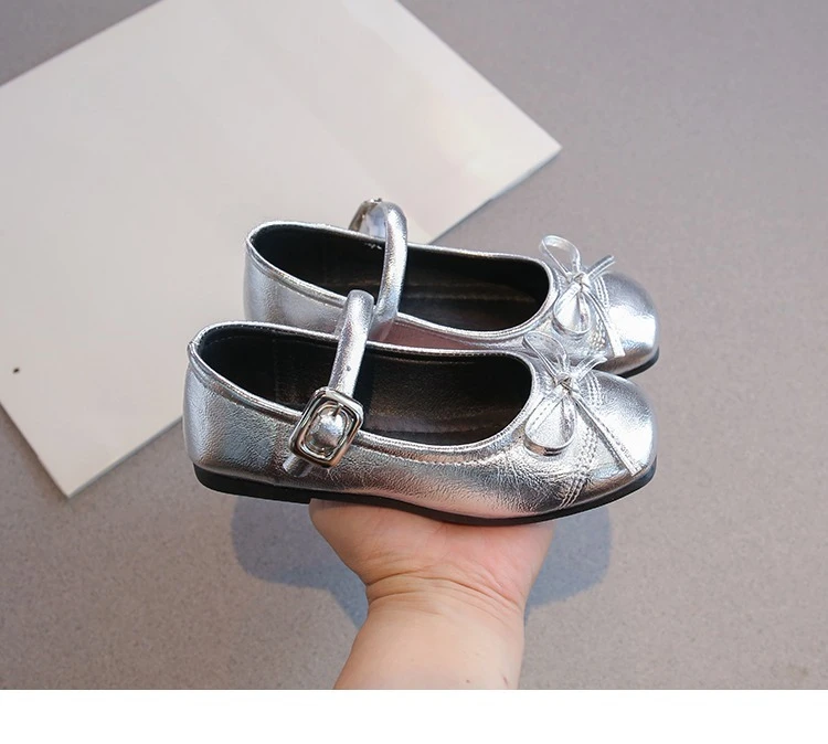 2025 Frühling Herbst Mädchen Prinzessin Lederschuhe Mode Kinder Mary Janes Simple Classic mit Schleife-Knoten Chic Größe 26-37 Nagelneu – Detail 8