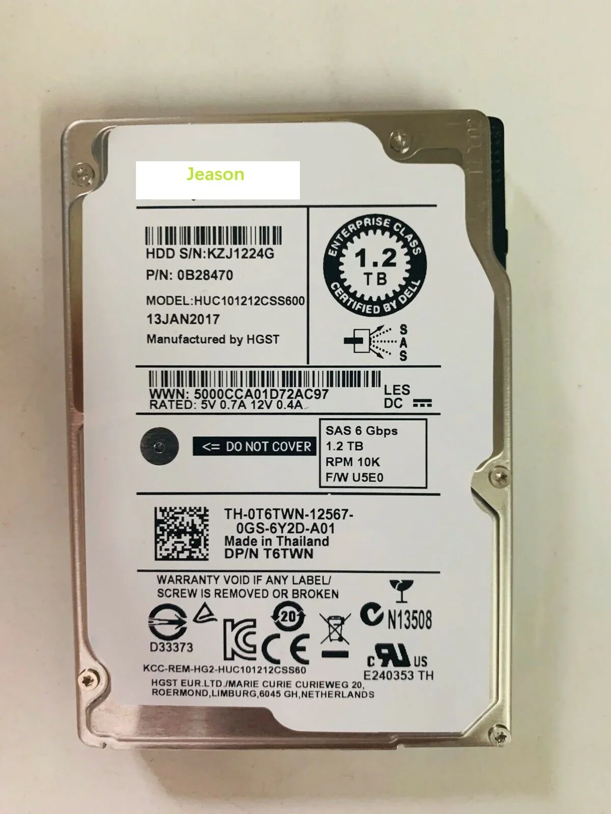 Disque Dur HITACHI HUC101212CSS600 1.2To 10K SAS 6G – Pour Serveur HP – Reconditionné