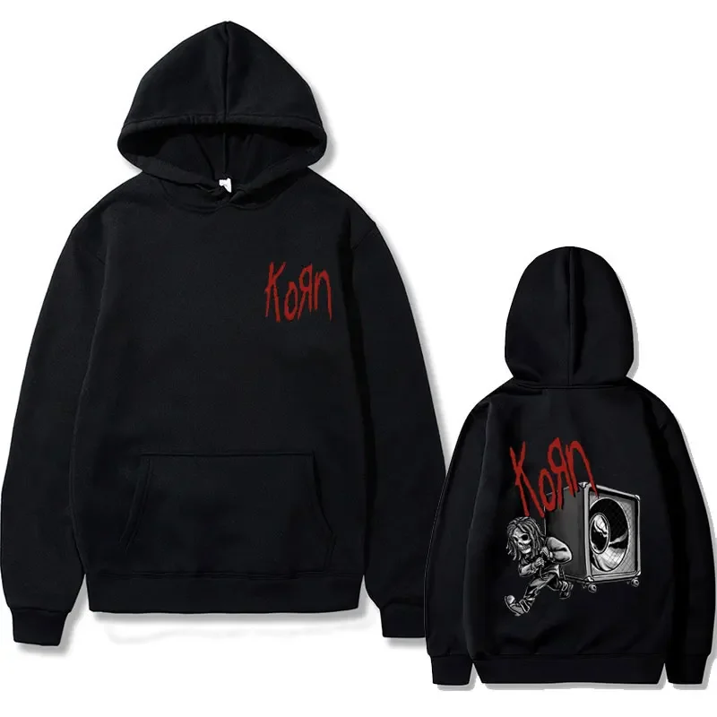 

Толстовка с капюшоном для мужчин и женщин, флисовый хлопковый свитшот с изображением музыкального альбома рок-группы Korn, винтажный пуловер, большие размеры
