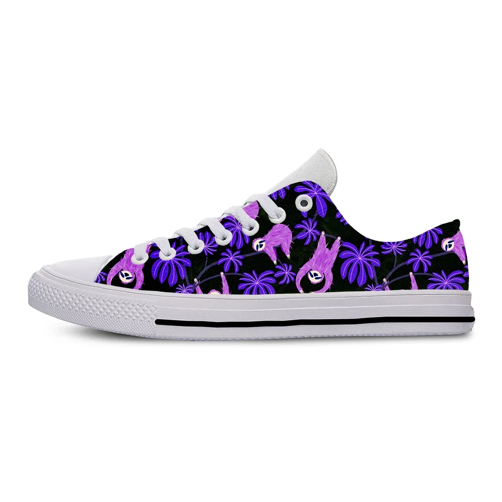 Sloth Pattern Cartoon Anime Funny Cute Fashion Summer Casual Shoes Low Top Lightweight Board Shoes Breathable Men Women Sneakers