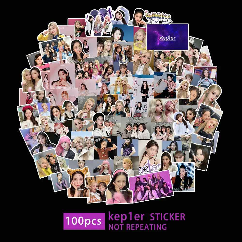 100pcs/set Kpop Kep1er Sticker Postcard New Album Korean Fashion Cute Group Idol Cards Photo Prints Pictures Fans Gift Stickers