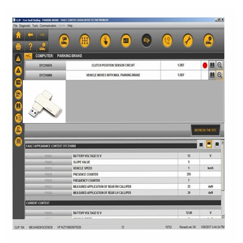 Car Repair Software Latest Can Clip V212 For Renault OBD2 Diagnostic Software Can Clip V205+Reprog V191+Pin Extractor V2 Update Data to