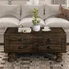 Coffee Table, 40-Inch Cocktail Tables Living Room Center Tables with 4 Storage Drawers, Coffee Table 1