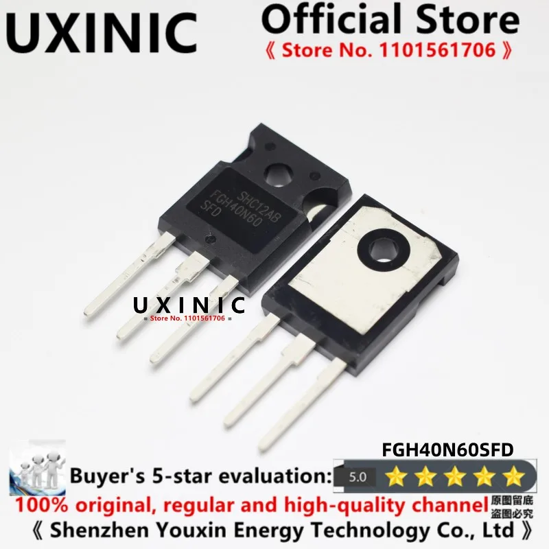 

UXINIC 100% New Imported OriginaI FGH40N60SFD FGH40N60 TO-247 Triode Electric Welding Machine IGBT Tube 40A 600V