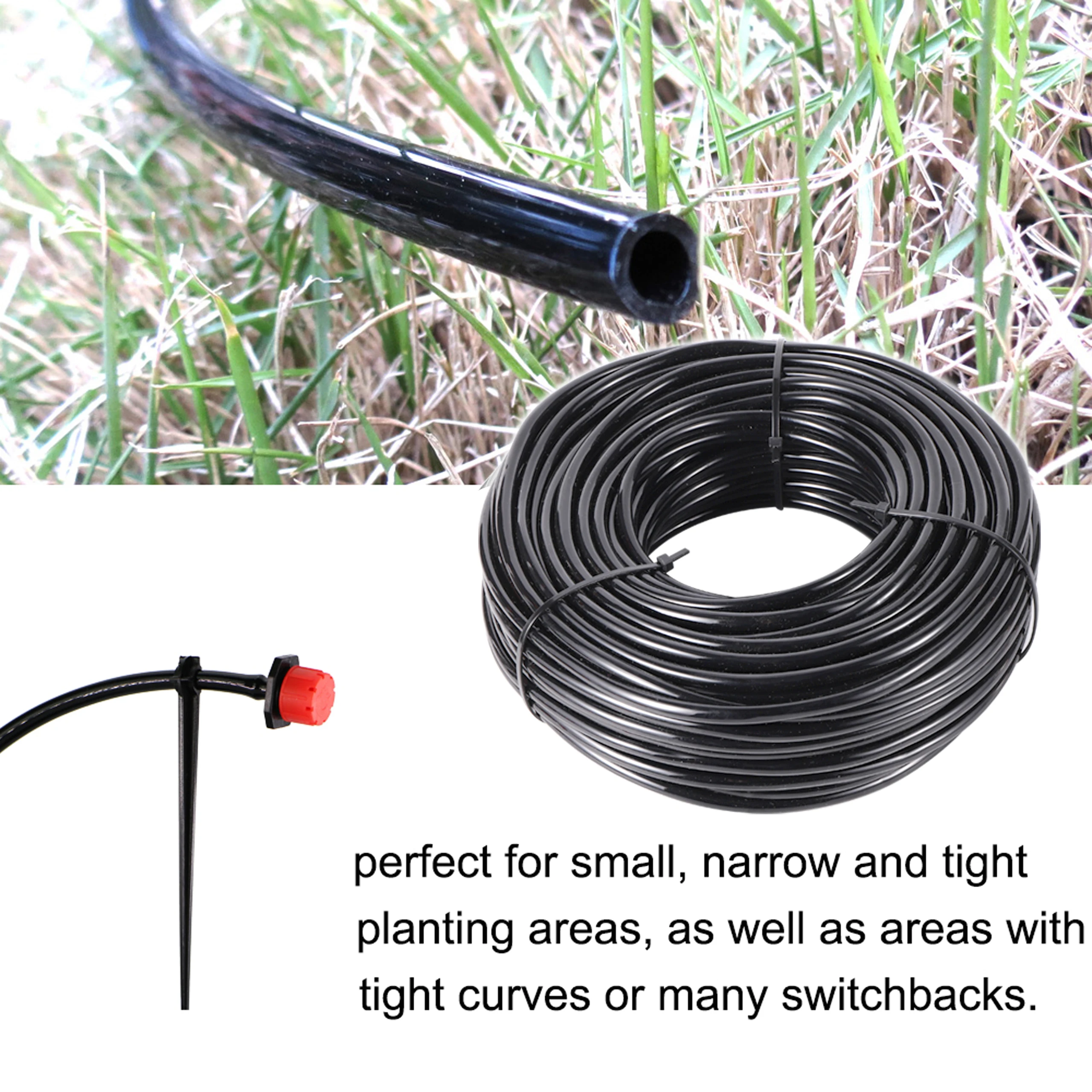 5M/10M 1/4'' PVC Soft Hose Garden Irriagtion Tubing 4/7MM Micro Drip Pipe Home Greenhouse Lawn Yard Plants Watering Accessories pvc plastic hoses