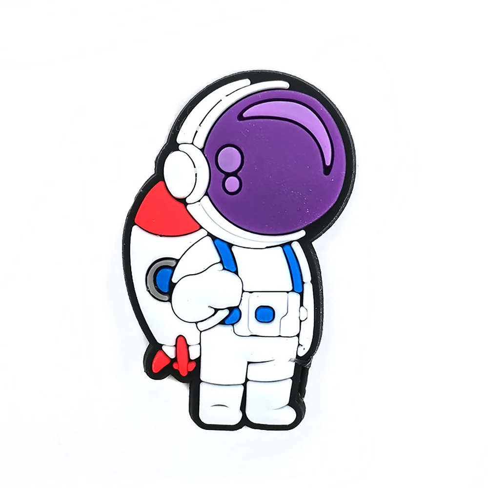 PVC Spacecraft Astronaut Shoes Charms for Crocs DIY Badge Clogs Kids Decoration Jeans Shoe Accessories X-mas 1Pcs