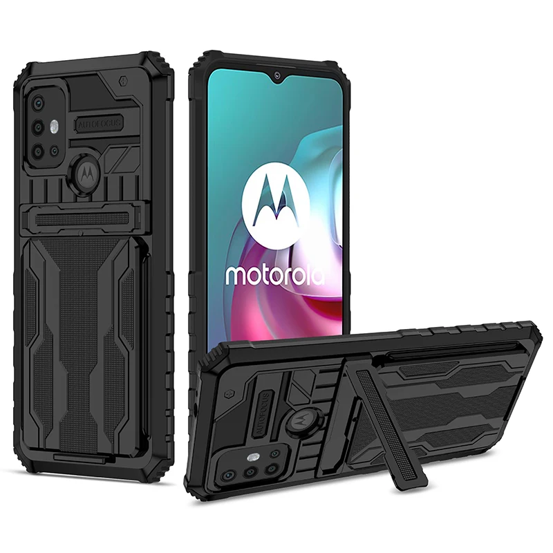 Shockproof Armor Phone Case with Card Holder for Moto Motorola G Series