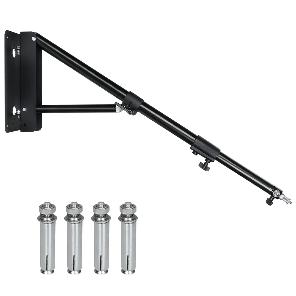 

Wall Mount Boom Arm With Triangle Base Max Length 51inches/130cm Adjustable Camera Mount Up To 4.26ft For Photography Studio
