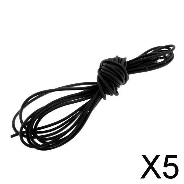 5x2mm Elastic Bungee Rope Shock Cord Tie Down - Boat/Trailer Covers 5m Black