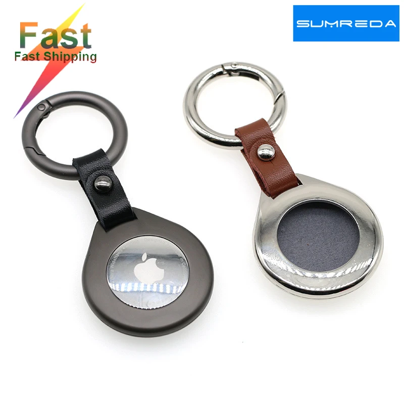 For Apple Airtag Case Metal Keychain Protective Sleeve Cover For Airtag Tracker Locator Device Anti-Lost For Airtag Case Llavero