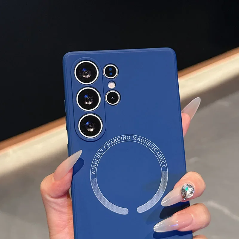 Premium Magnetic Wireless Charging Case – Dual Layer Liquid Silicone Cover