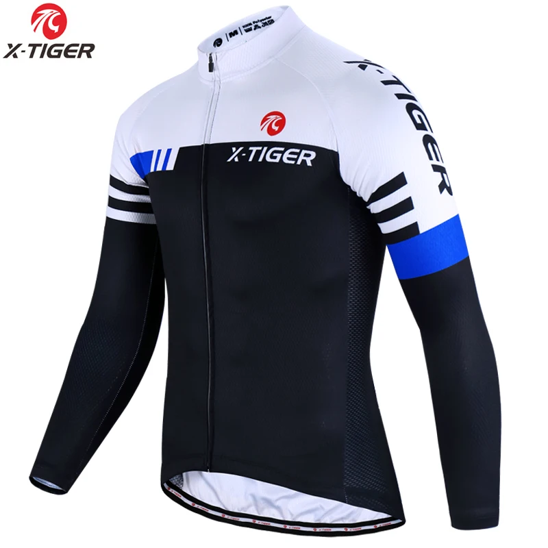 thumbnail image 1 of X-TIGER - Maillot de ciclismo de manga larga para hombre, transpirable, para otoño, de secado rápido, para bicicleta de montaña, 1 of 5