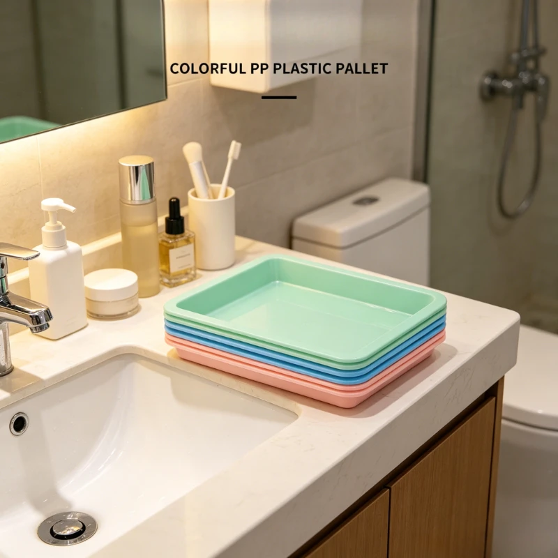 Set di 6 Vassoi in Plastica Colorati, Resistenti e Impilabili per Snack, Pasti, Arti e Mestieri, e Organizzazione Domestica - immagine 4