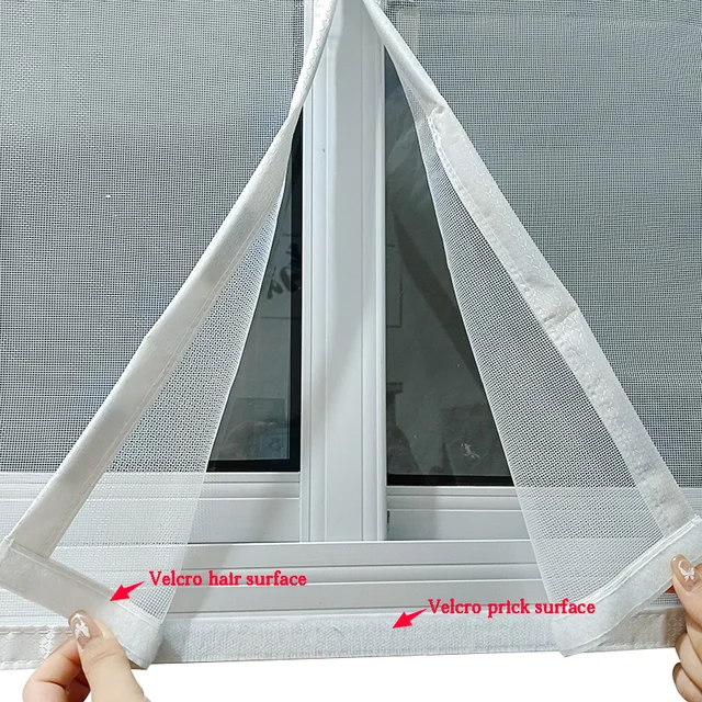 White mosquito screen window self-adhesive magnetic mosquito net, home self installing invisible net, automatic closing 5