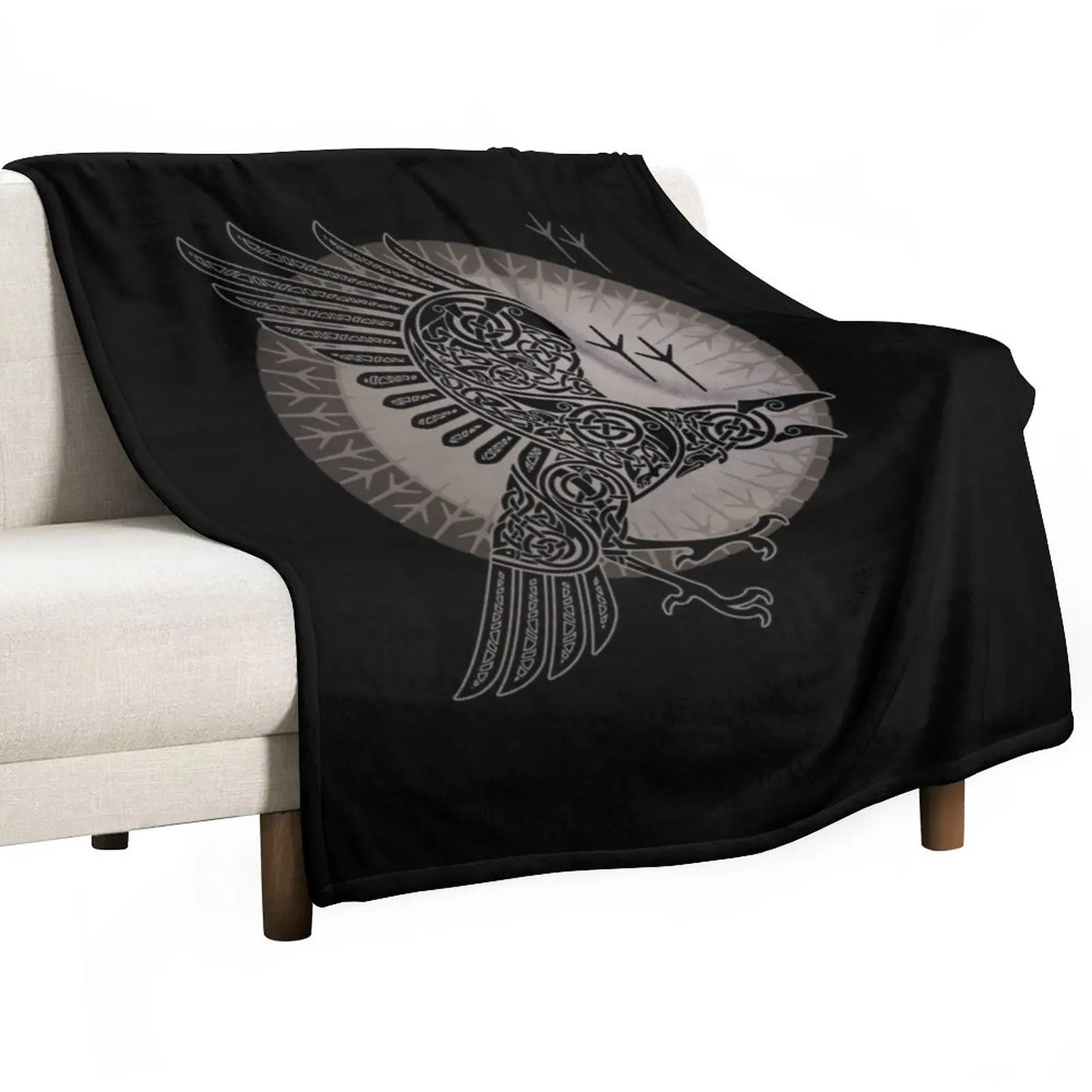 

RAVEN Throw Blanket Plaid on the sofa Stuffed Blankets Sofa Blanket