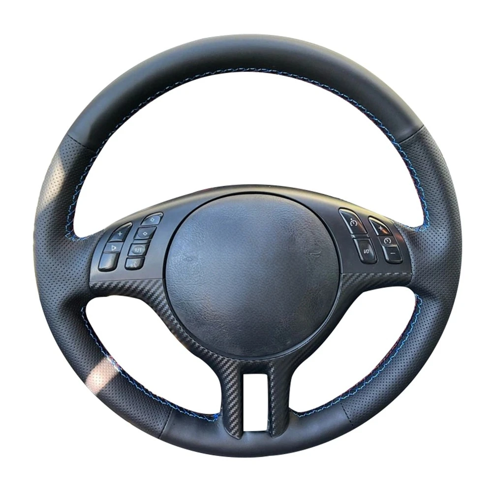 Customized Braid Car Steering Wheel Cover Wrap Anti-Slip Artificial Leather For BMW E46 E39 X5 E53 Z3 E36 Car Accessories