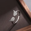 WYEAIIR 925 Sterling Silver Diamond Angel Wings Cool Resizable Opening Ring For Women Luxury Jewelry 2